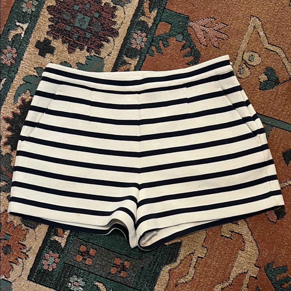 Vintage Gap - Striped Navy and White Women Shorts - L